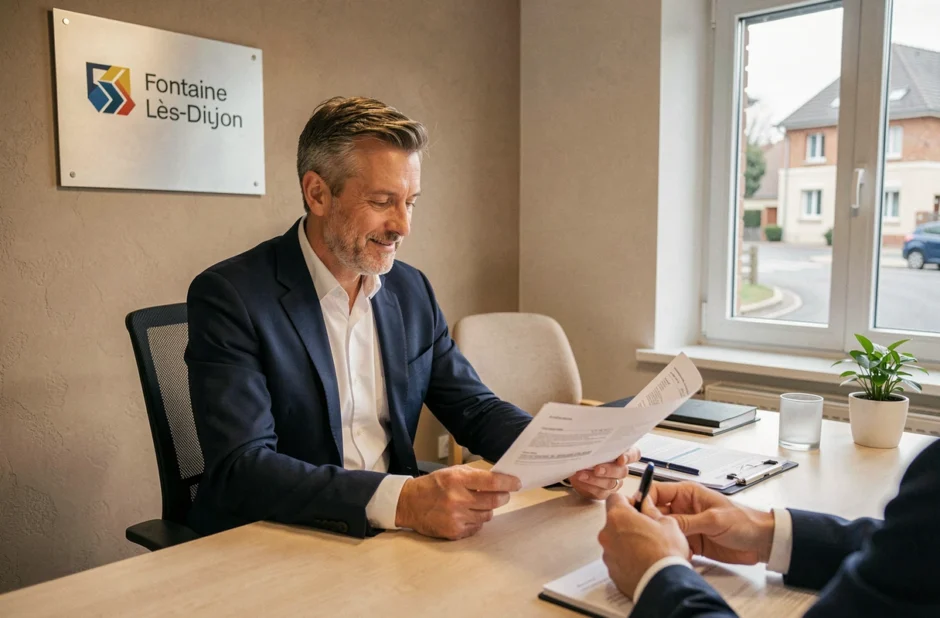 Courtier Quantem Assurances en consultation dans son bureau à Fontaine-lès-Dijon